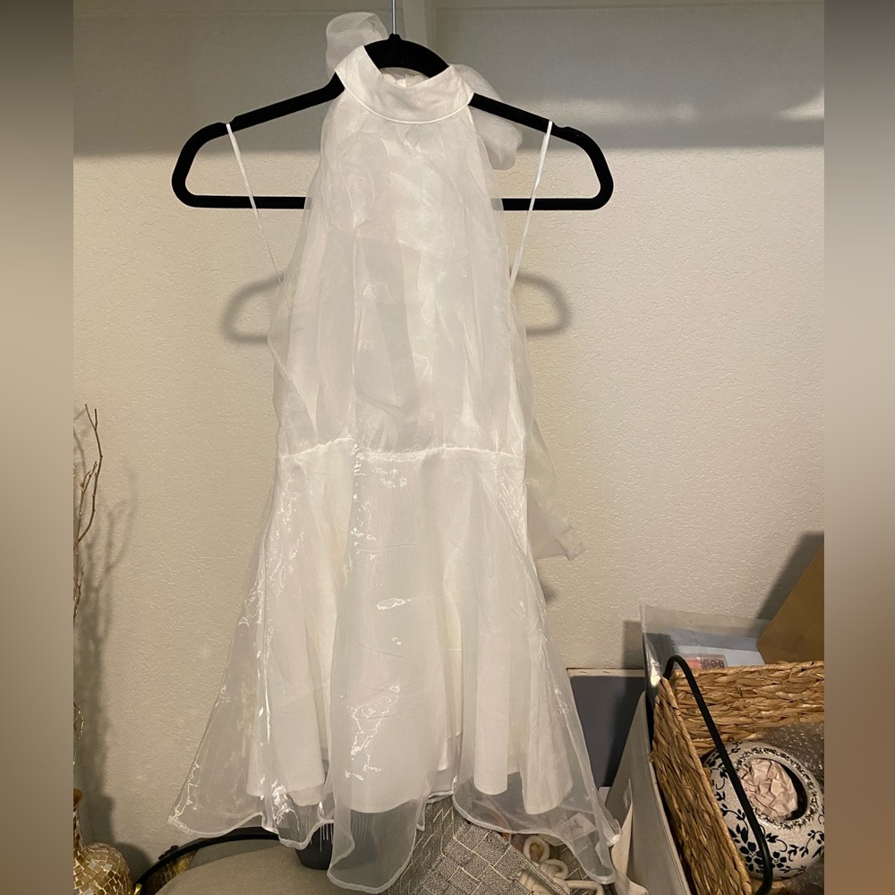 Brand new organza halter dress with bow